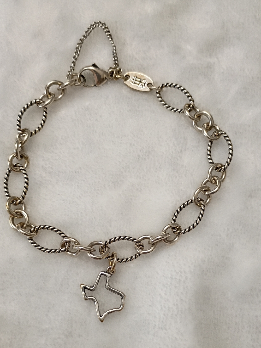 James Avery Silver Texas Outline Charm Bracelet